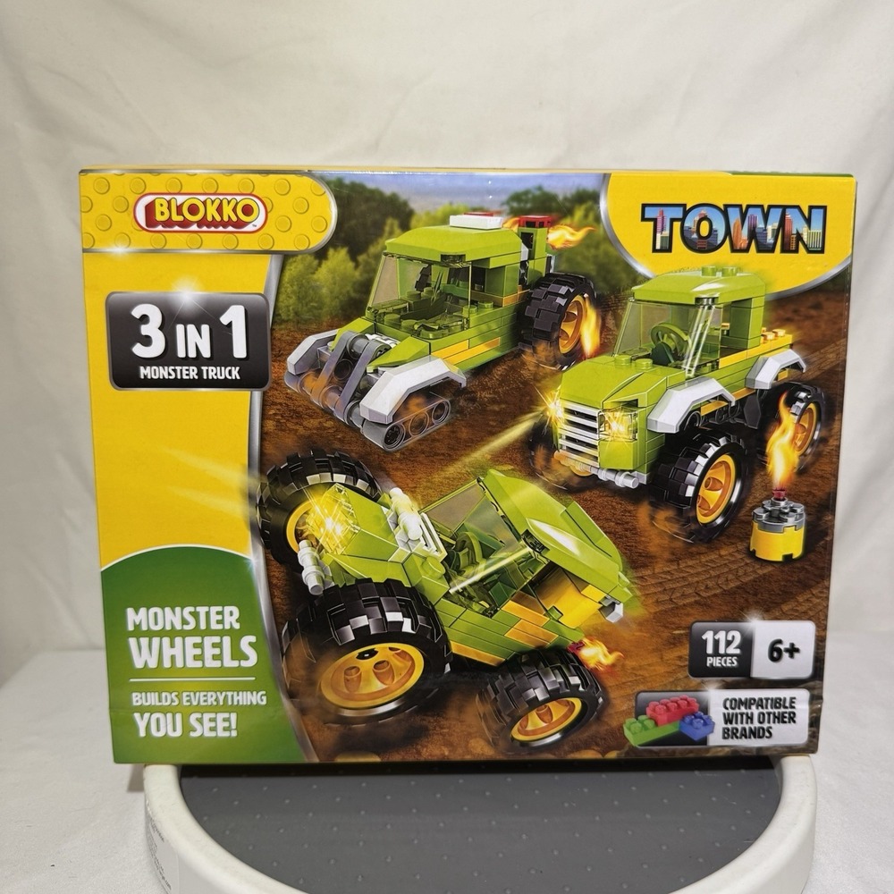Blokko 3–In-1 Monster Trucks Building Set